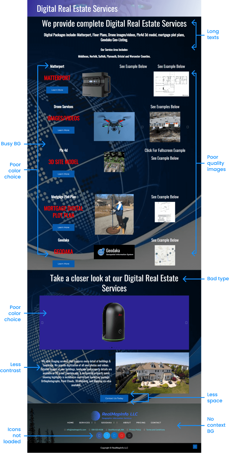 Geodaka Old Homepage Design Mockup Image